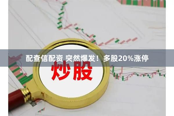 配查信配资 突然爆发！多股20%涨停